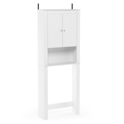 Furinno Indo Double Door Bath Cabinet, White, large