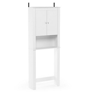 Furinno Indo Double Door Bath Cabinet, White, large