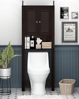 Indo Louver Bathroom Cabinet, Espresso