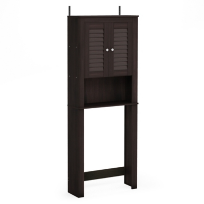 Furinno Indo Louver Door Bath Cabinet, Espresso, large