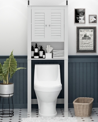 A600003055 Indo Louver Bathroom Cabinet, White sku A600003055