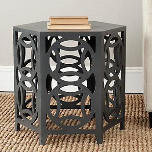 Safavieh Natanya Accent Table, Charcoal Gray, rollover
