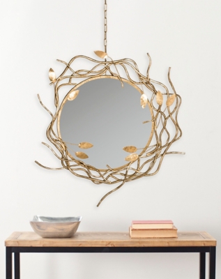 A600003209 Safavieh Gold Wreath Mirror, Antique Gold sku A600003209