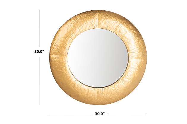 A polished look befitting any classy decor, the Farryn mirror exudes opulent character. Understated elegance comes to any living room, bedroom or foyer with the reflected radiance of this sublime home accent accessory.Paint, mdf, iron and mirrored glass | No assembly required | Because this item is handcrafted by artisans, no two are exactly alike. Each will have natural variations in patterning, shading and color