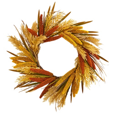Harvest 25" Sorghum Harvest Artificial Wreath, , large