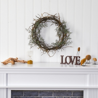 Christmas 17" Frosted Twig Wreath, , large