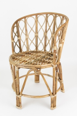 Kalalou Barrel Shaped Bamboo Accent Chair, , large