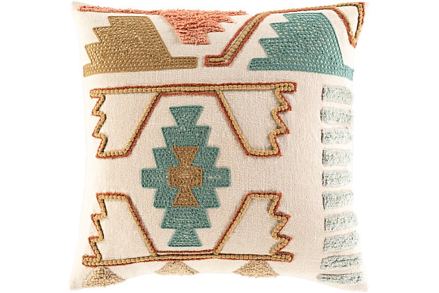 An inspired choice for a richly curated home, this aztec throw pillow is as timeless as it is on trend. Loaded with interest and character, its intricate design and saturated hues reflect your global point view in a brilliant way.Cotton cover | Polyfill insert included | Spot clean recommended, line dry | Imported