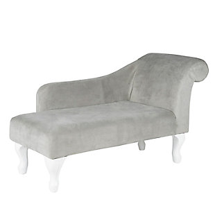 HomePop Diva Juvenile Chaise Lounge, Gray, large