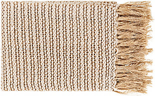 Fringe benefit. Sporting fringed details for a fun, flirty feel, this easy-elegant throw blanket has so much appeal. What a timeless choice for incorporating texture and tone and making a space more alluring.Cotton cover | Fringe details | Polyfill insert included | Spot clean recommended, line dry | Imported