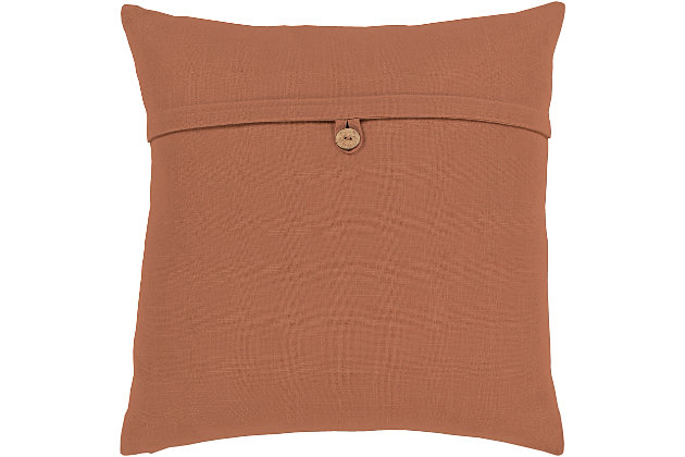 Looking for an instant room makeover? This delightful throw pillow is the perfect addition to your space. Mix and match for a winning combination.Cotton cover | Button detail | Polyfill insert included | Spot clean recommended, line dry | Imported