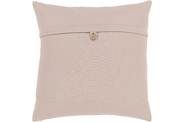 Loo for an instant room makeover? This delightful throw pillow is the perfect addition to your space. Mix and match for a winning combination.Cotton cover | Button detail | Polyfill insert included | Spot clean recommended, line dry | Imported