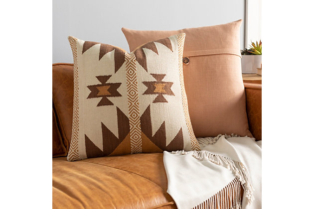 Looking for an instant room makeover? This delightful throw pillow is the perfect addition to your space. Mix and match for a winning combination.Cotton cover | Button detail | Polyfill insert included | Spot clean recommended, line dry | Imported