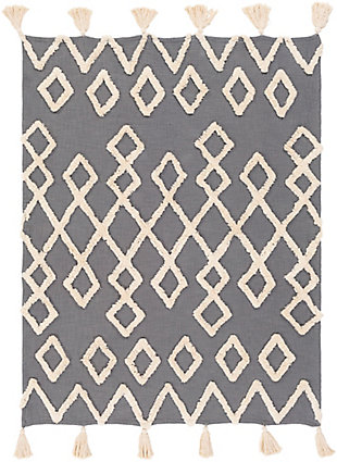 This textural throw aims to please with a cool take on tribal-hip style. Add an exotic element to your space to create a mood of easy, effortless elegance.Made of cotton | Tassel details | Spot clean recommended, line dry | Imported