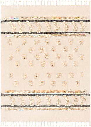 Fringe benefit. Sporting fringed details for a fun, flirty feel, this easy-elegant throw blanket has so much appeal. What a timeless choice for incorporating texture and tone and making a space more alluring.Cotton/chenille cover | Fringe details | Polyfill insert included | Spot clean recommended, line dry | Imported