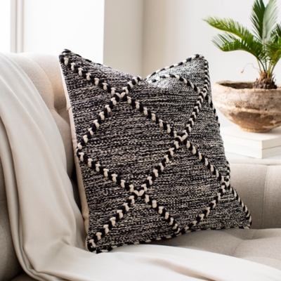 Livabliss Redondo Throw Pillow, Black/Cream