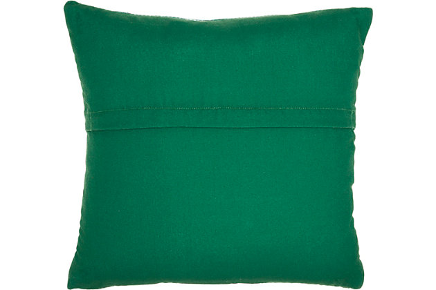 This handcrafted pillow is destined to brighten your day and enliven your outlook. Featuring a jubilant print and a vibrant hue, this charismatic pillow is an exciting embellishment to any outdoor decor.Made of acrylic | Handcrafted | Durable zipper closure | Suitable for indoor/outdoor use | Prolong life by limiting exposure to rain and moisture | Spot clean | Imported