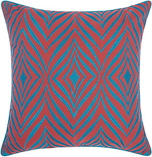 Nourison Mina Victory Indoor/outdoor Pillow, Coral/Turquoise, rollover