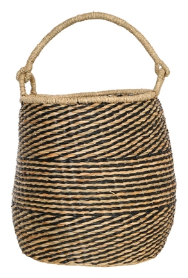 21.25"h Handwoven Seagrass Basket With Handle, , rollover