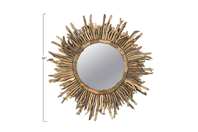 Home Accents Driftwood Sunburst Mirror, Driftwood Sunburst Wall Mirror