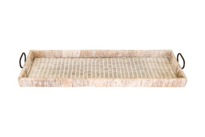 wicker tray with handles