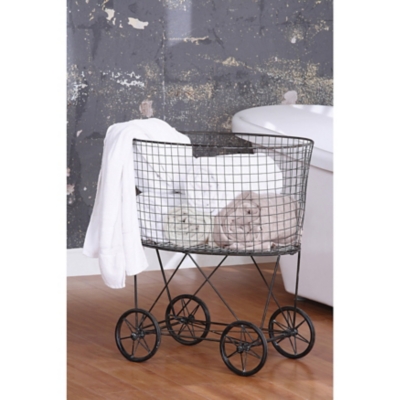 A600005463 Home Accents Laundry Basket with Wheels, Black sku A600005463