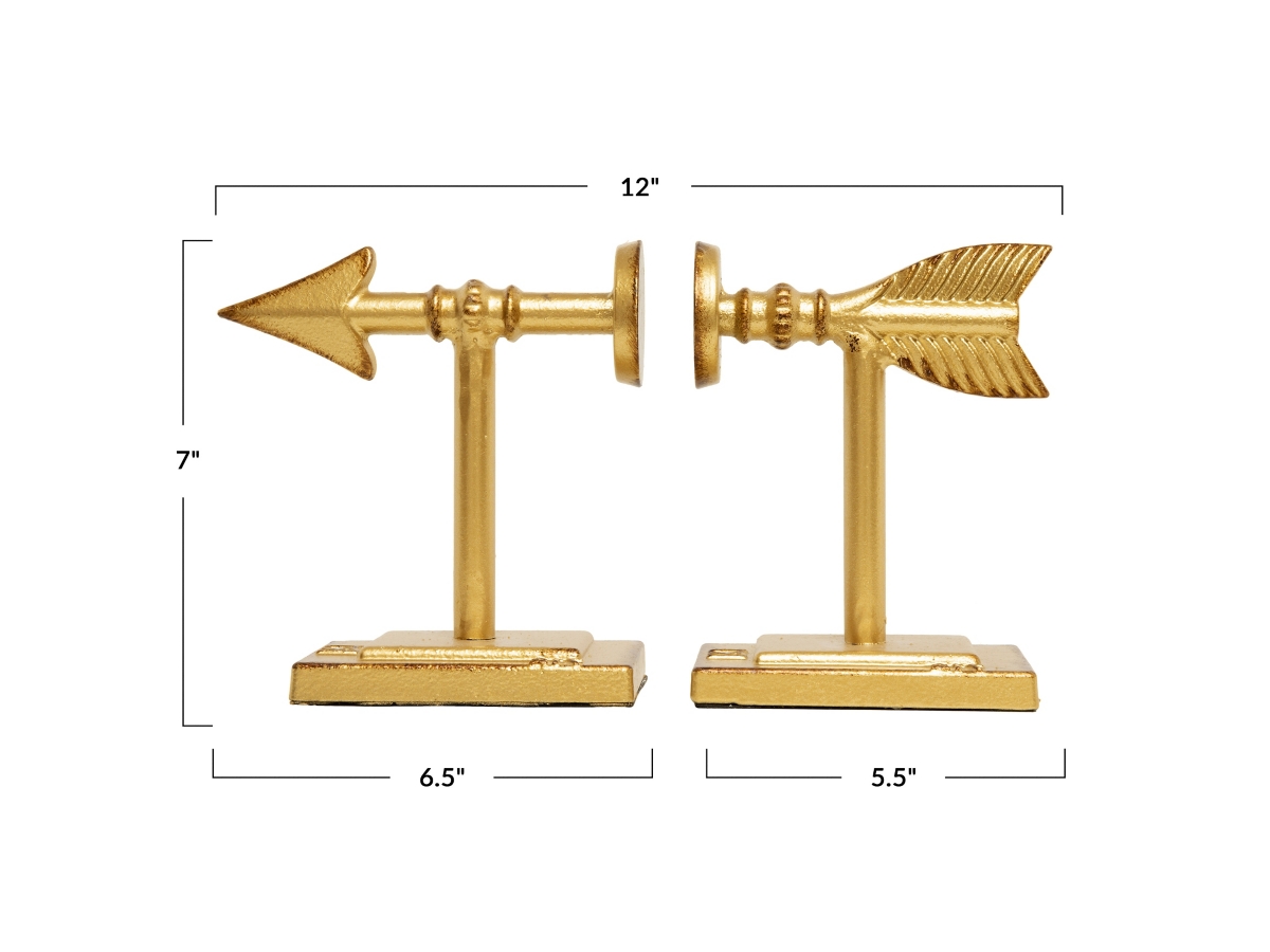 Large Gold Arrow Metal hotsell Bookends