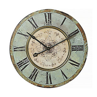 Home Accents Distressed Mint Green Wood Wall Clock, , rollover
