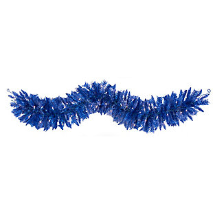 Christmas 6' Blue Artificial Christmas Garland with 50 Warm White Lights, , large
