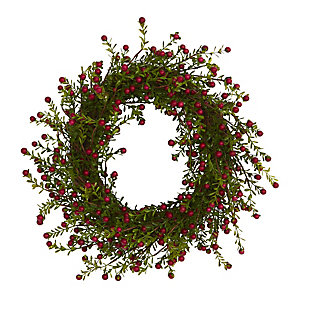 Christmas 16" Boxwood and Berries Artificial Wreath, , large