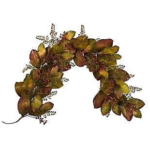 Harvest 6' Autumn Magnolia Leaf and Berries Artificial Garland, , large