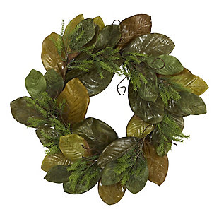 Christmas 26" Magnolia Leaf Artificial Wreath, , large