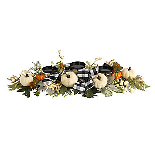Harvest 32" White Pumpkin and Berries Artificial Candelabrum, , large