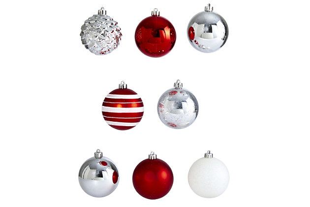 9 Pack 80mm Baubles Shatterproof Christmas Tree Decoration Silver 