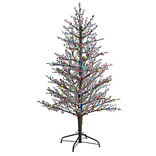Sterling 5' Frosted Berry Twig Artificial Christmas Tree with 200 Multicolored Gum Ball LED Lights and 386 Bendable Branches, , large