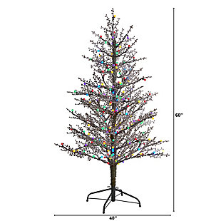 NEW GE 5´ Ft Tall Winterberry Christmas Tree w/200 Sugar Plum Color LEDs 