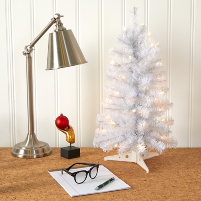 Sterling 2' White Artificial Christmas Tree with 35 LED Lights and 72 Bendable Branches, , rollover