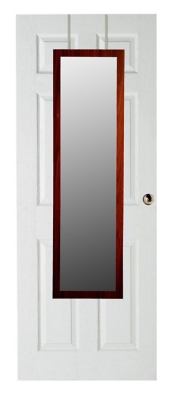 Over-the-Door Full Length Mirror, Mahogany, rollover