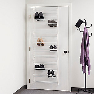 If you don’t have enough room for a freestanding or cabinet style shoe organizer, considering using this over the door shoe rack to helps organize your growing shoe collection. It conveniently holds up to 36 pairs of shoes of varying styles and sizes. The frame consists of slip-resistant steel bars that keeps your shoes steadily in place. You can easily stack everything from delicate heels to hefty sneakers without having to worry about them falling to the ground. The shelves are open and slightly slanted so you can easily pick out the one you want before you head out the door.36 pair shoe organizer prevents entryway clutter and conserves space by mounting over the door or wall | Non-slip steel bars keep shoes within view and from falling on the floor | Easy to assemble with no tools required to install | Made of sturdy steel