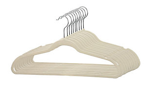 Contemporary Velvet Hangers (Set of 10), Ivory, large