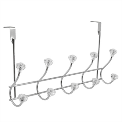 Over-the-Door Five Dual Hook Over the Door Hanging Rack, , large