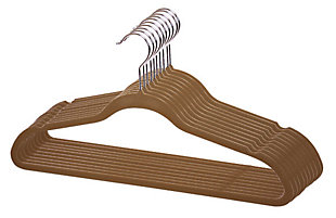 Contemporary Velvet Hangers (Set of 10), Chocolate Brown, large