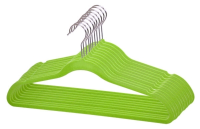 Sunbeam Velvet Hangers, Green - 10 pack