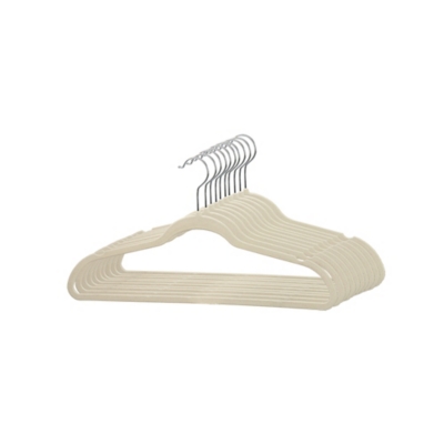 Contemporary Velvet Hangers (Set of 25), Ivory, large