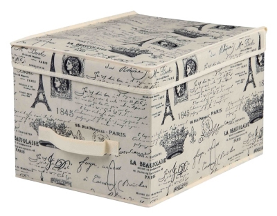 Postcards from Paris Large Storage Box, , large