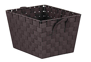 Contemporary Polyester Large Woven Strap Open Bin, , large