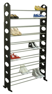 10 Tiers Shoe Rack 50-Pair Shoe Storage Organizer Metal Shoe Shelf