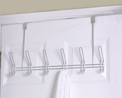 Over-the-Door Six Dual Hook Over the Door Hanging Rack, , large