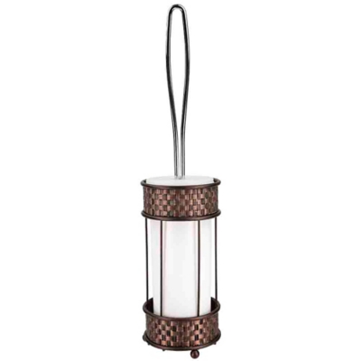 Home Accents Basket Weave Toilet Brush Holder with Removable Plastic Insert, , large