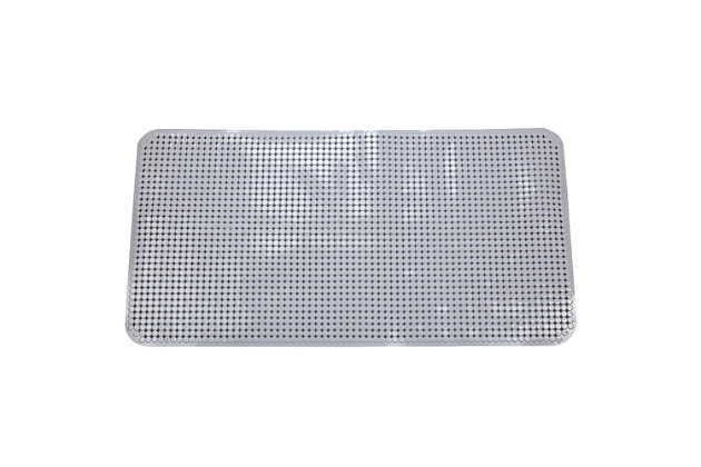 Bring a touch of stylish texture and a safe surface for your feet to step on with this beautiful shower mat. The grippy dotted surface provides security underfoot, preventing any slipper situations. Simply lay it over the floor and with a few simply presses, the suction cups activate sticking tightly to the floor all the way to the edges. While it stays firmly in place, it can be easily removed to clean as needed. Hand wash it with mild soap and warm water. Hang dry after washing.Grippy dotted material for increased traction: the grippy surface indulges your toes in spa-like comfort while also giving the right traction to prevent slips and falls even when feet are damp and soapy. | Beautiful dotted design: the bath mat features a beautiful array of dots to welcome in a contemporary clean and versatile look to the bath or powder room. | Suction cup backing keeps the mat firmly in place: a bath mat you can rely on, it features a strong suction cup backing to prevent the mat from shifting or sliding. | Designed to love and last: made of sturdy plastic, it provides a smooth landing for your feet.
